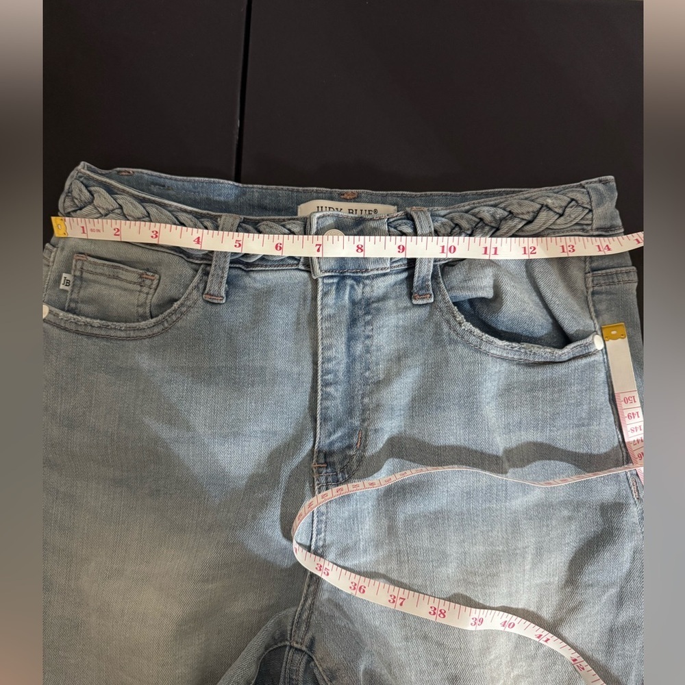 Judy Blue Naomi Braided Waist Light Wash Women's Denim Shorts High Waist Size M - Picture 4 of 13